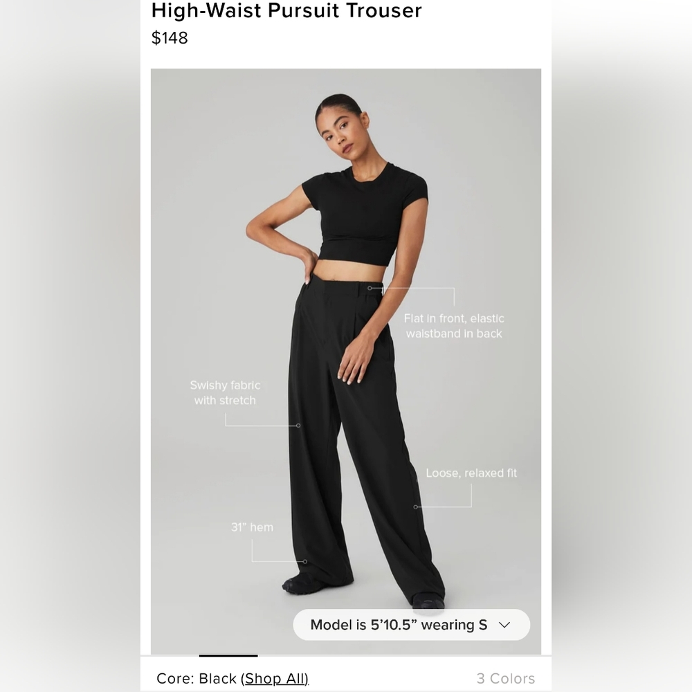 ALO Yoga High-Waist Pursuit Trouser — Black